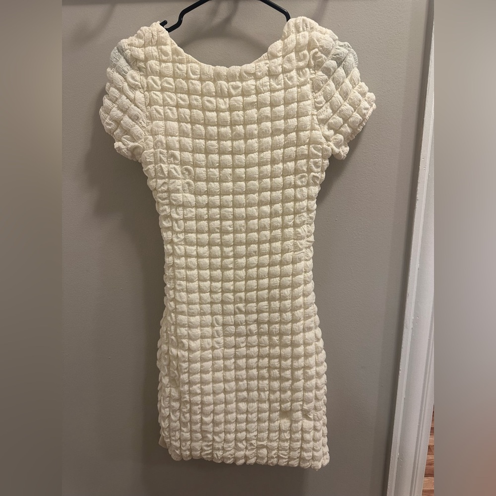 Princess Polly Cream Textured Mini Dress